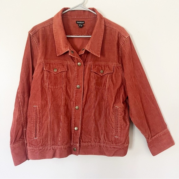 Northcrest Rust Corduroy Western Trucker Jacket 100% Cotton XL 18 Rodeo Country - Picture 11 of 11